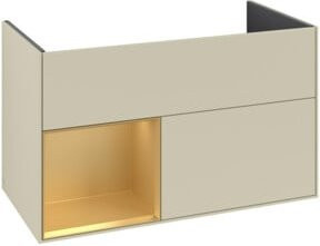 V&B Waschtischunterschrank Finion rechts Gold matt Silk Grey Matt Lacquer B: 99,6 cm, H: 49,8 cm, T: 49,8 cm - Bild 1