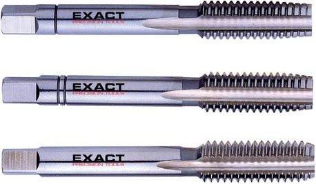 Exact 00208 Handgewindebohrer-Set 3teilig metrisch M4 0.7mm Linksschneidend DIN 352 HSS in Silber - Bild 1