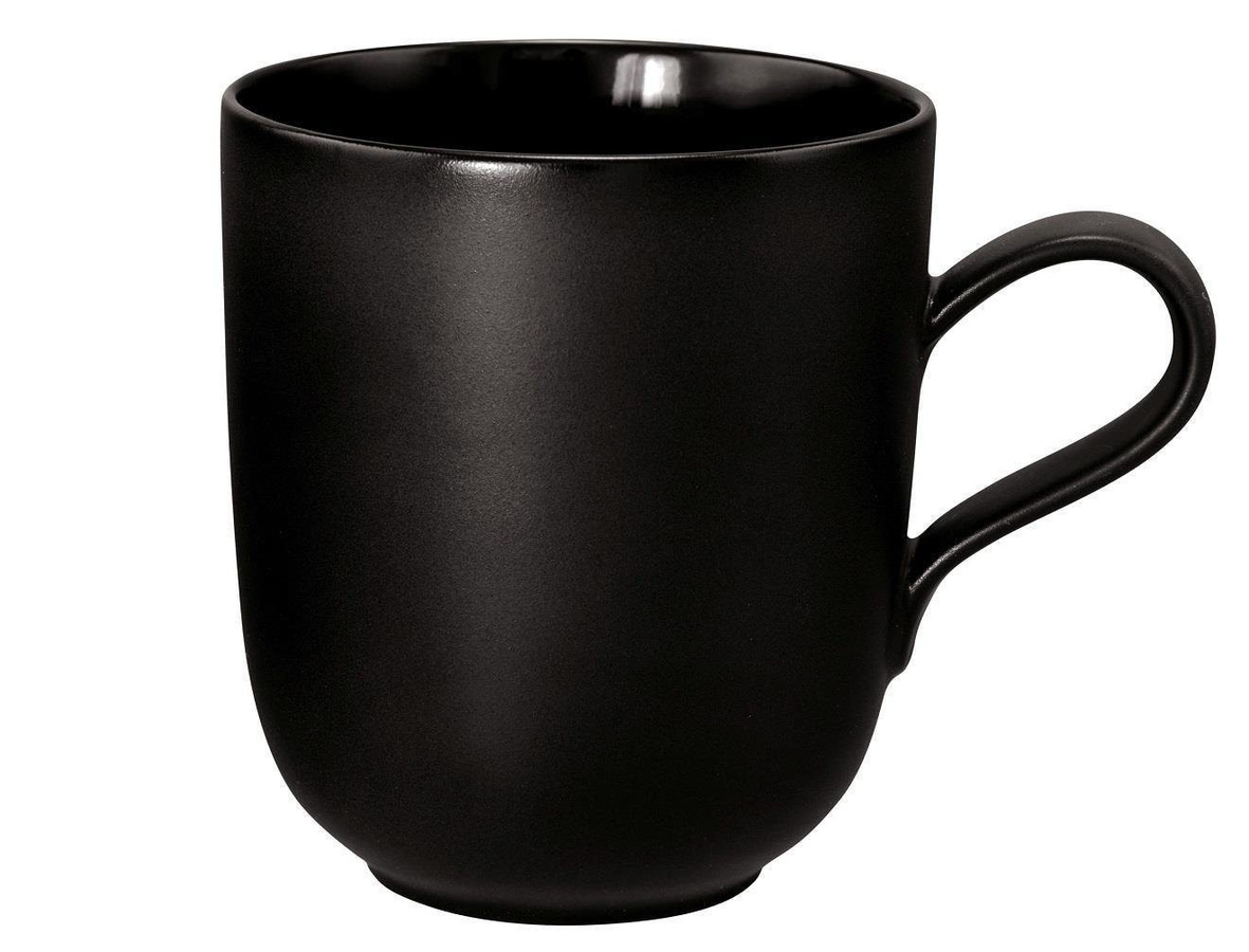 Seltmann Weiden Liberty Velvet Black Becher mit Henkel aus Porzellan, 0,4 l - Bild 1