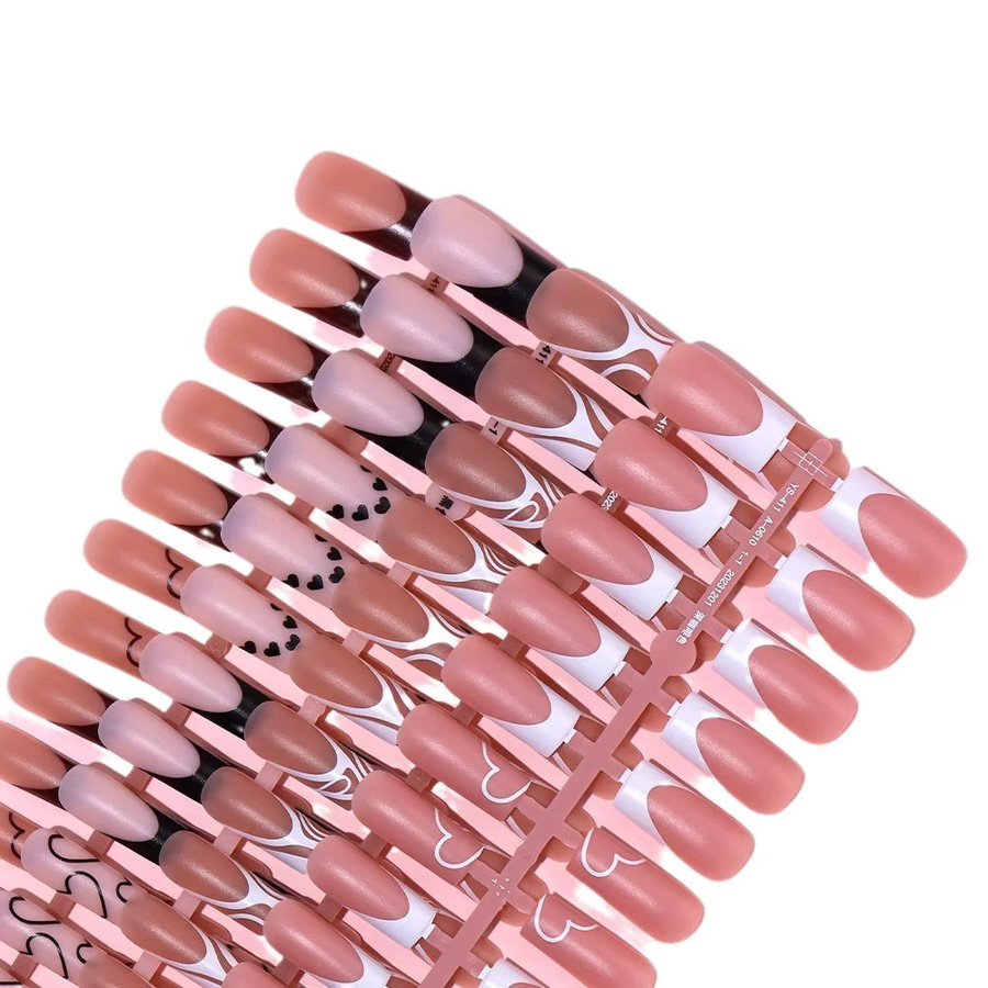 mybormula Kunstnägel, quadratisch, braun rosa, matt, 120 Stück, Damen - Bild 2