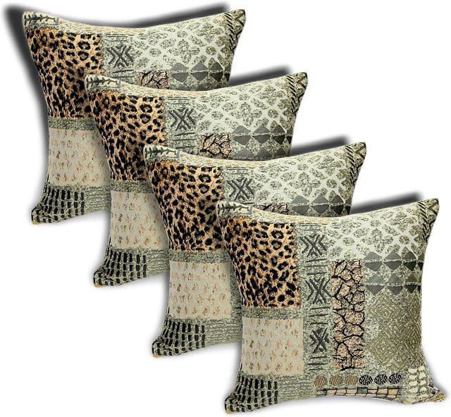Linke Licardo Kissenhülle Patchwork 4er-Set, Mehrfarbig, B/B: 50 x 50 cm - Bild 1