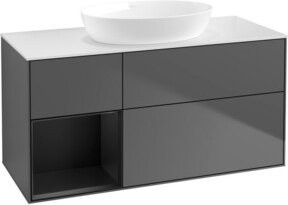 V&B Waschtischunterschrank Finion in Anthrazit mit Regal, Breite: 120 cm, Tiefe: 50,1 cm, Höhe: 50,1 cm - Bild 1