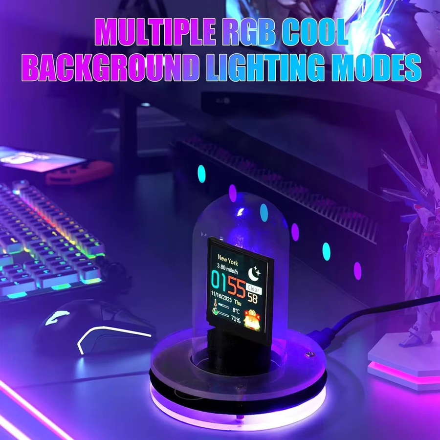 WOKLOK Nixie Röhrenuhr Smart Wifi Digitaluhr im Cyberpunk-Stil für den Schreibtisch - Bild 3