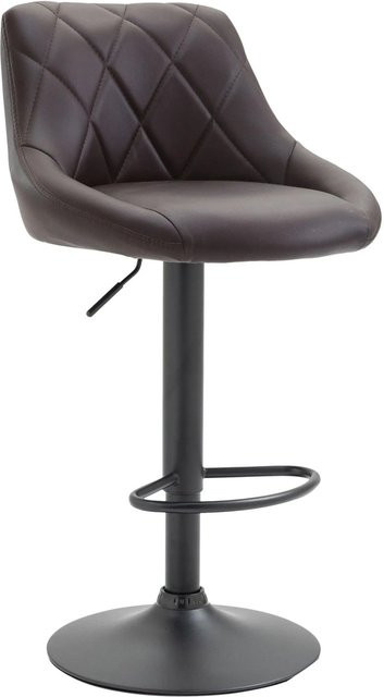 DELUKE Barhocker FALON Barstuhl aus Kunstleder in Braun mit Lehne und 360 Grad Drehbarkeit, B/T/H: 46 x 49 x 83 cm - Bild 1