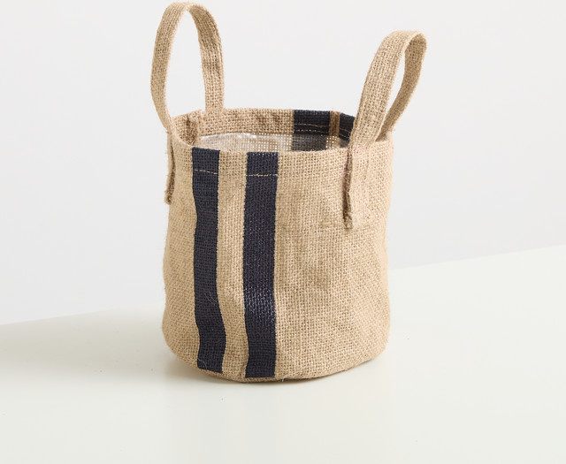 Jute Pflanzsack von BLUME2000 in Dunkelgrau für Pflanzen und Kräuter, Höhe: 15 cm - Bild 1