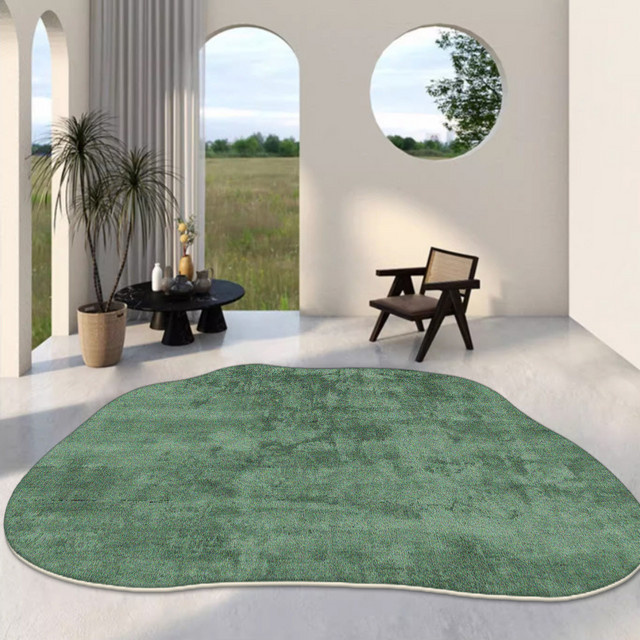 LYAHKAE Teppich in Grün, moderner abstrakter Design-Teppich, rutschfest und waschbar für Wohnzimmer, Schlafzimmer oder Flur - Bild 1