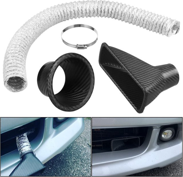 Universelles Turbo Luftansaugrohr Kit für die Auto Frontstoßstange als Luftansaugung und Entlüftung für quadratische oder runde Formen - Bild 1
