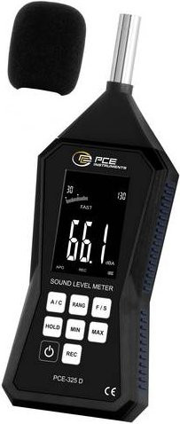 PCE Instruments Schallpegel-Messgerät PCE-325D-ICA in Schwarz, kalibriert nach ISO, Messbereich 30 - 130 dB, Frequenzbereich 31.5Hz - 8000Hz mit Micro-USB Anschluss - Bild 1