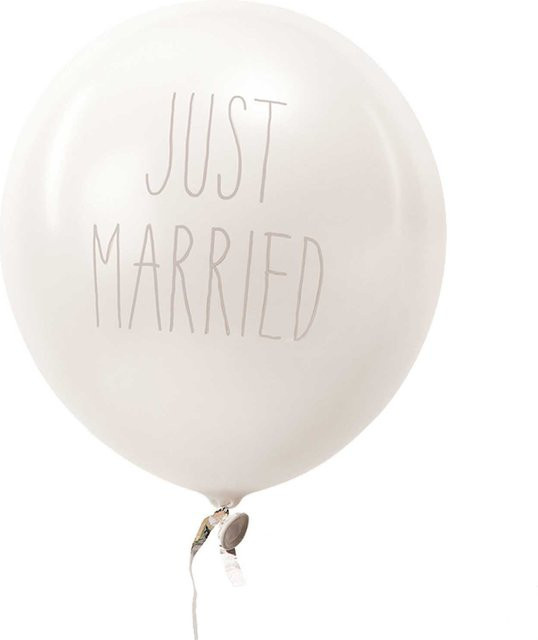 Rico Design Luftballons Just Married in Weiß aus Naturkautschuklatex, 12 Stück, Höhe: 30 cm - Bild 1
