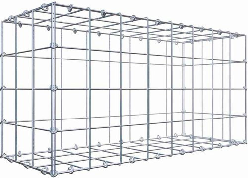Gabiona Drahtkorb aus Stahl mit C-Ring in Silbergrau, B/T/H: 40 x 80 x 30 cm - Bild 1
