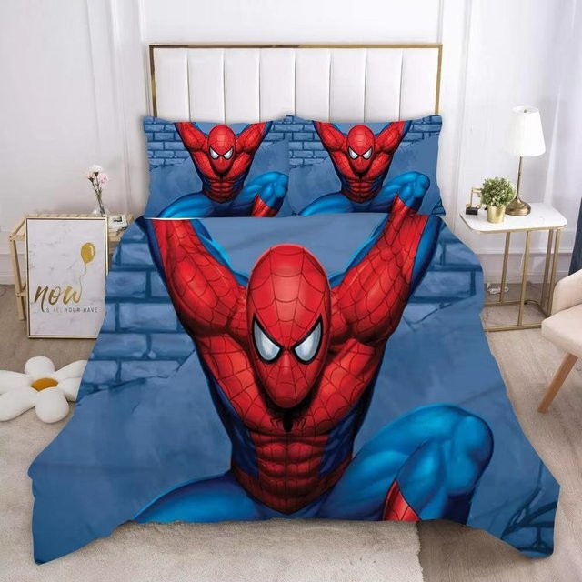 Marvel Comics Spider-Man Anime Bettwäsche-Set aus Polyester, 3-teilig, Blau, B/H: 240 x 220 cm - Bild 1