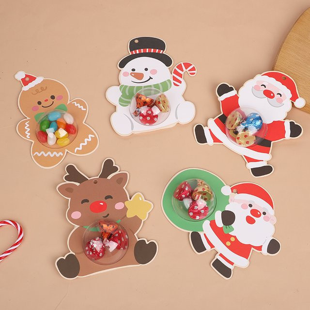 Transparentes Weihnachts-Süßigkeiten-Verpackungsset mit Schneemann-Design und Anhänger für deine Baumdekoration - Bild 1