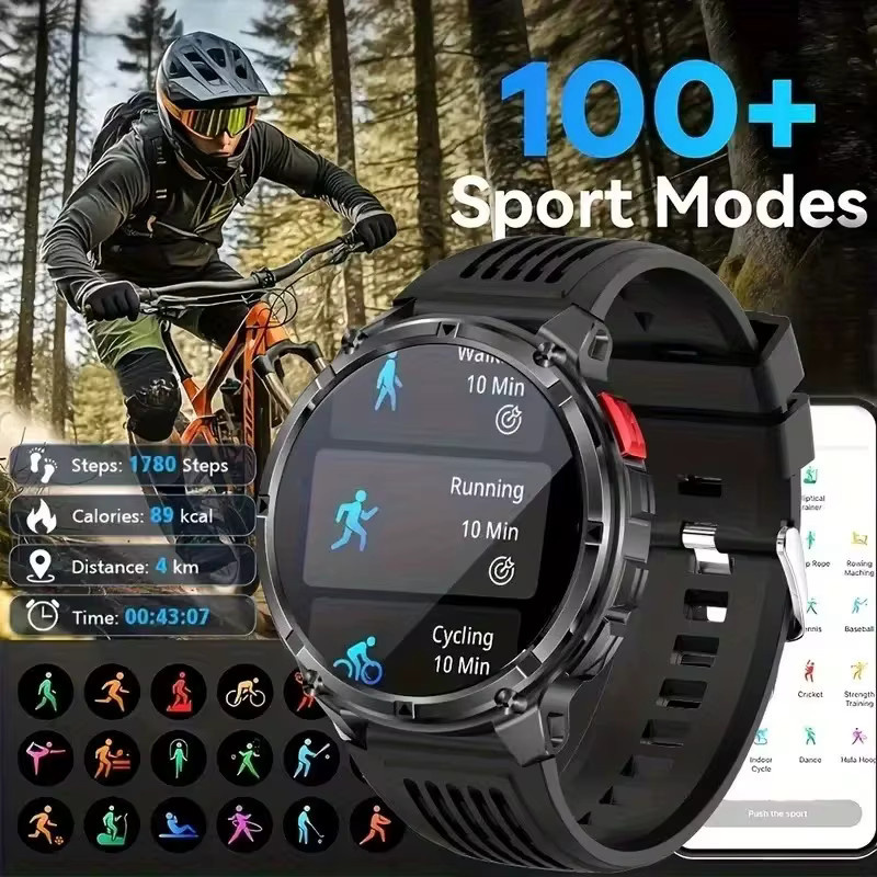 BOXUXING Smartwatch, GPS, Schwarz, Silikon, Rund - Bild 4