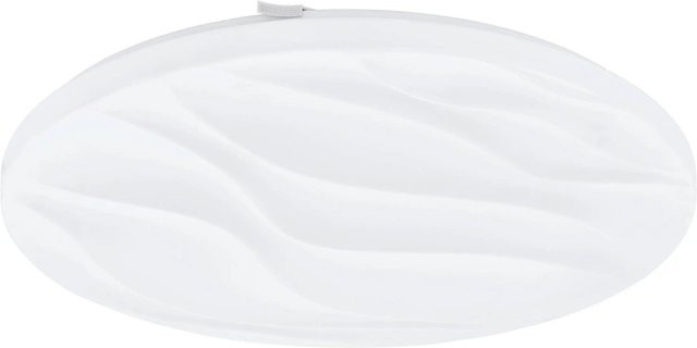 Eglo Benariba LED-Wand- und Deckenleuchte in Weiß mit warmweißem Licht und Wellendekor, Durchmesser: 44 cm - Bild 1