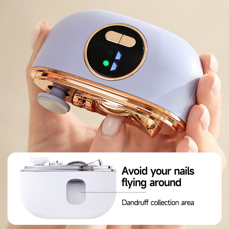 Sarmocare Elektrischer Nagelknipser mit LED-Licht, Lila, Unisex - Bild 2