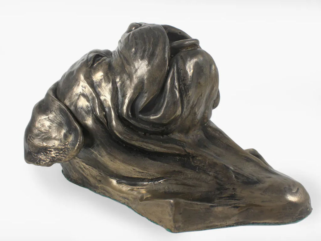 Hängende Hundestatuette Bordeauxdogge von Art-Dog als dekorative Büste in Braun und Mehrfarbig aus Kunstharz und Metall - Bild 2