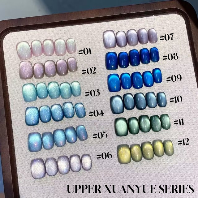 MIANEL Gel-Nagellack Glasperlen Katzenauge, 10 ml, Blau, Schimmernd - Bild 1