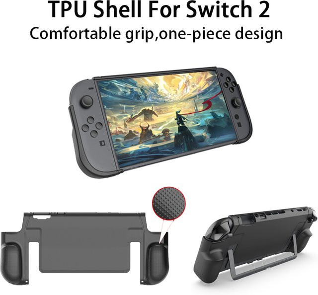 Nintendo Switch 2 Schutzhülle aus TPU für Konsole und Joy-Cons in Schwarz - Bild 1