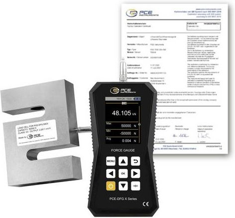 PCE Instruments Kraftmessgerät PCE-DFG 50K X-ICA in Silber mit 50kN, 7.200Hz und ISO-Zertifikat - Bild 1