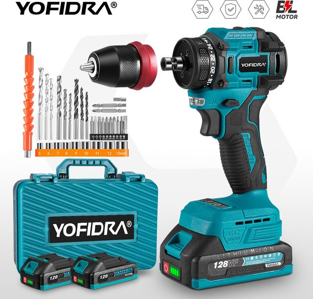 YOFIDRA Bürstenlose Akku-Schlagbohrmaschine und Akkuschrauber 10 mm für Makita 18 V Batterien - Bild 1