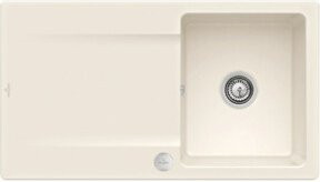 Villeroy & Boch Spüle Siluet 50 Flat flächenbündig mit Ablauggarnitur und Excenterbetätigung in Crema/Beige, Breite: 50 cm - Bild 1
