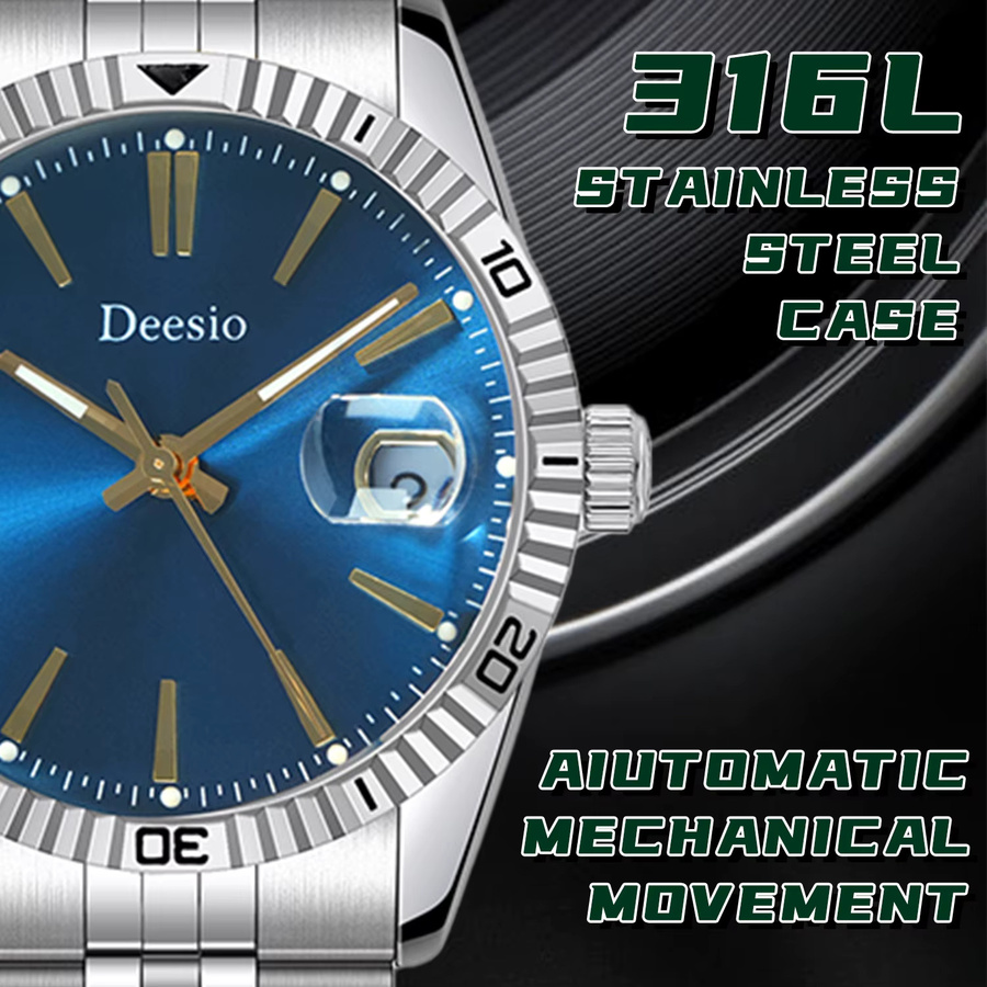 Deesio Armbanduhr Automatik, Edelstahl, Saphirglas, Herren - Bild 3