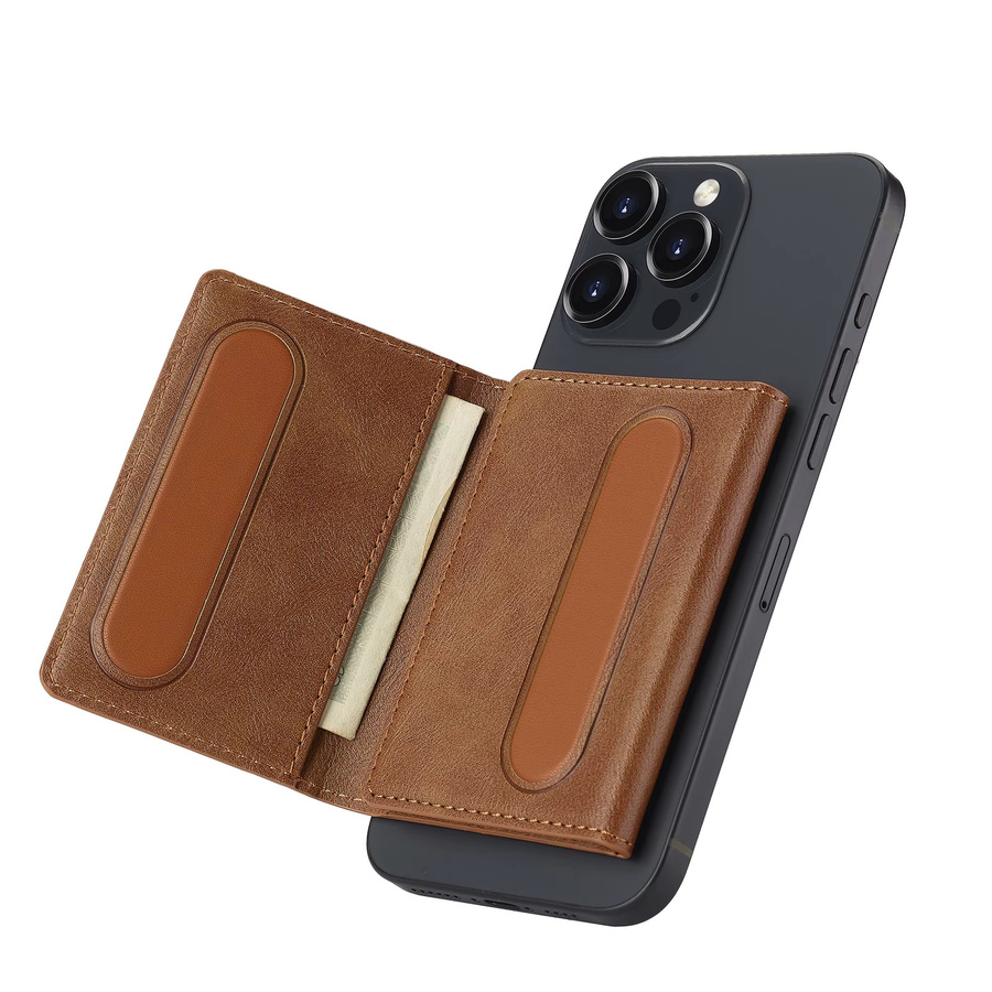 Magnetische Kartenhülle Solt aus PU Leder für iPhone, Samsung, Google und Xiaomi in Grün mit MagSafe Funktion und Kartenhalter - Bild 3