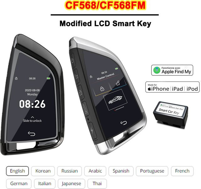 YIQIXIN CF568 LCD Fernbedienung Auto Schlüssel mit GPS Locator in Schwarz für BMW Benz Kia Ford Lexus Audi Honda Toyota - Bild 1