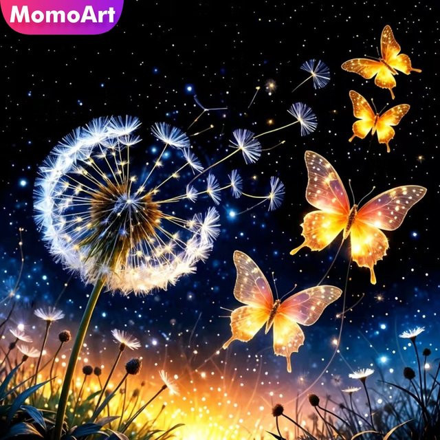 Momoart Löwenzahn-Blumenbild, Diamond Painting, Bastelset, Natur - Bild 1