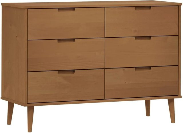 vidaXL Schubladenschrank MOLDE aus Massivholz Kiefer in Braun, B/T/H: 113 x 40 x 80 cm - Bild 1