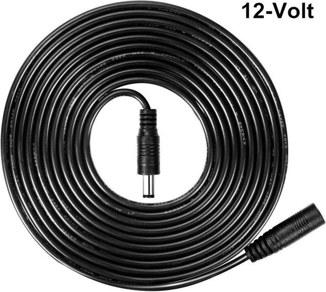 zysecurity DC-Verlängerungskabel für CCTV-Kameras, 5,5 mm x 2,1 mm, männlich zu weiblich, schwarz - Bild 1