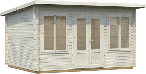 Palmako Blockbohlenhaus Lisa Gartenhaus aus Fichtenholz in Braun mit Pultdach und Boden B: 400 cm, H: 234 cm, T: 300 cm - Bild 3