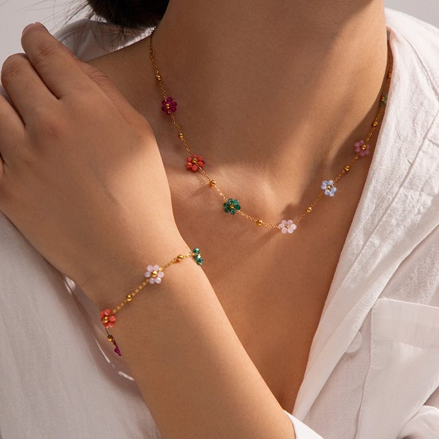 ZAKOL Schmuck-Set Halskette Armband, Edelstahl, Kristall, Bunt, Damen - Bild 1