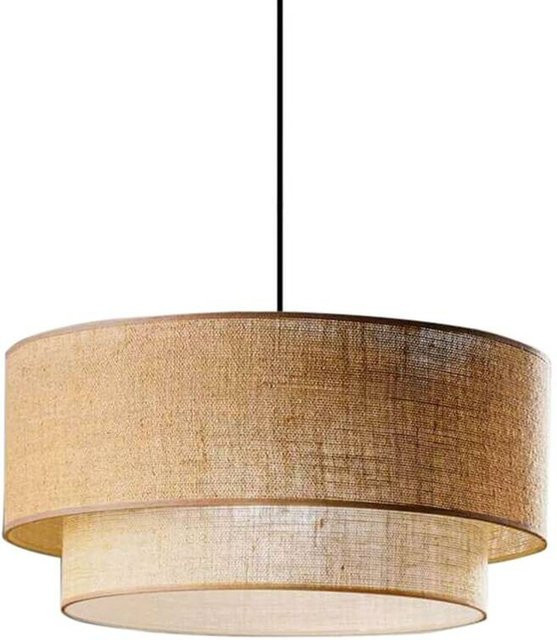 Opviq Pendelleuchte beige aus Metall und PVC mit E27 Fassung, B/H/T: 30 x 80 x 30 cm - Bild 1