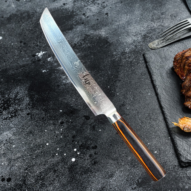 COOKCRAZE Damaskus Stahl Kochmesser Chef Knife in Silber mit Holzgriff - Bild 1