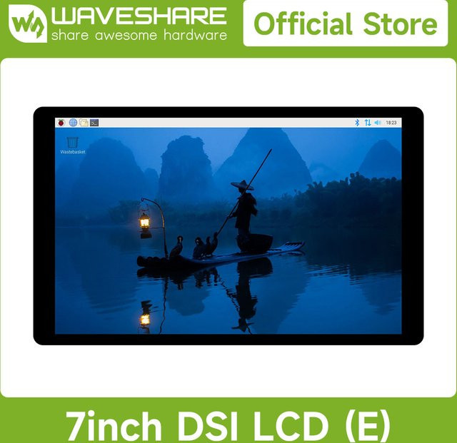 Waveshare 7 Zoll DSI kapazitives Touch-Display für Raspberry Pi 5, 1280x800 IPS mit gehärteter Glasscheibe, Schwarz - Bild 1