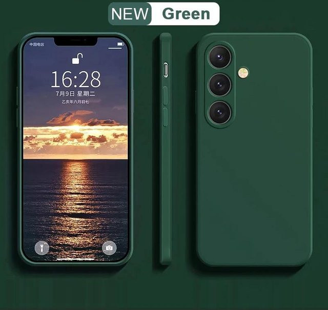 Flüssigsilikon Handyhülle für Samsung Galaxy S21 S22 S23 S24 S25 Ultra Plus FE in Dunkelgrün - Bild 1