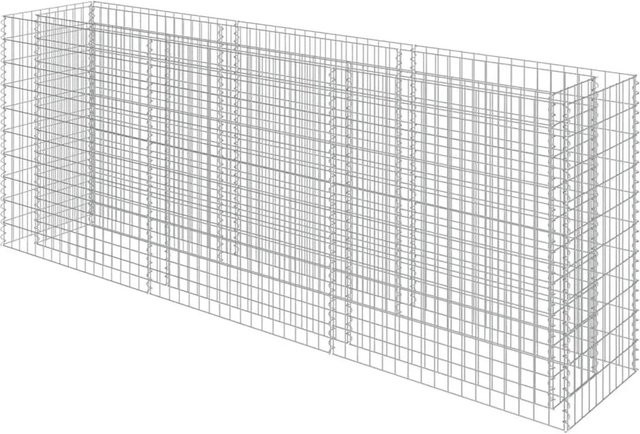 vidaXL Gabionen-Hochbeet aus verzinktem Stahl in Silber, B/T/H: 270 x 50 x 100 cm - Bild 1