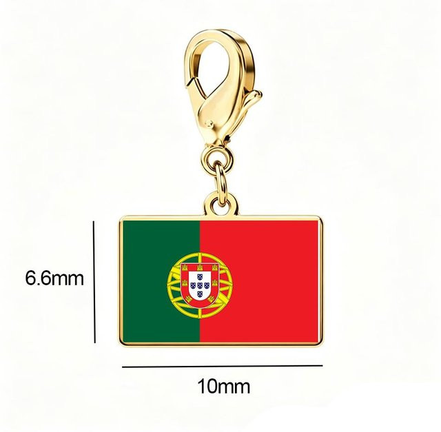 YULIN Armband Edelstahl, Länderflaggen Anhänger, Gold, Unisex - Bild 1