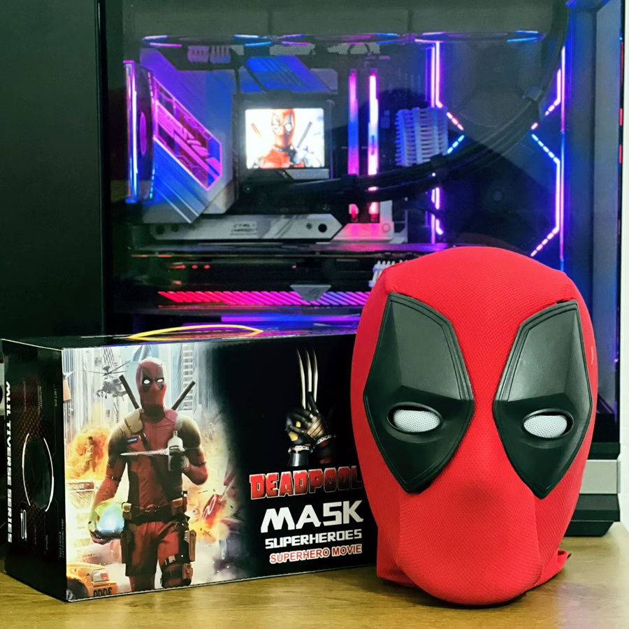 Hot Toys Deadpool Kopfhörer-Elektrohelm, COS-Maske, mit Blinkfunktion und Leuchteffekt, Marvel - Bild 3