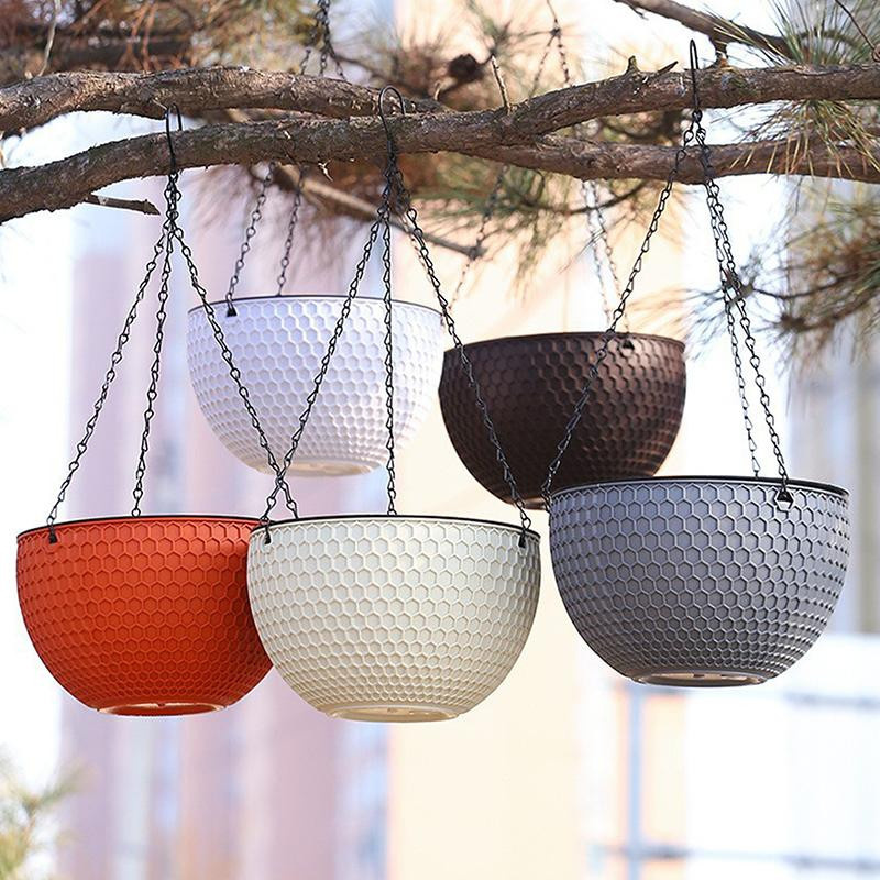 Hängeampel Courage on Earth in Grau aus Kunststoff im Waben-Design mit Durchmesser: 16,5 cm - Bild 1