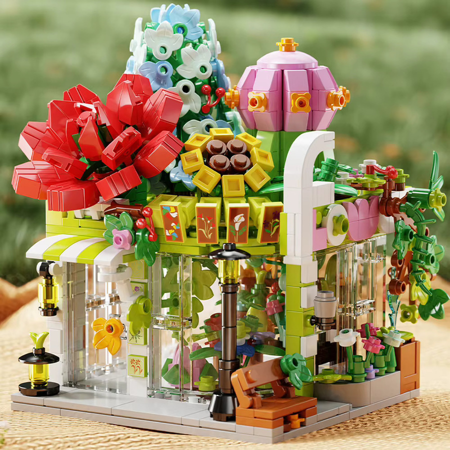 CETYL Kreatives Baustein-Set Ecke Blumenladen mit 741 Teilen, Mehrfarbiges pädagogisches Spielzeug für Experten ab 6 Jahren - Bild 2
