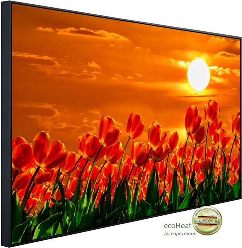 papermoon EcoHeat Infrarotheizung Rote Tulpen mit Matt-Effekt in Bunt, App-Steuerung und Überhitzungsschutz - Bild 1
