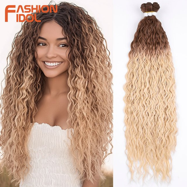 MODE IDOL Haarverlängerungen, Wasserwelle, Ombre Blonde, Synthetische Fasern - Bild 1