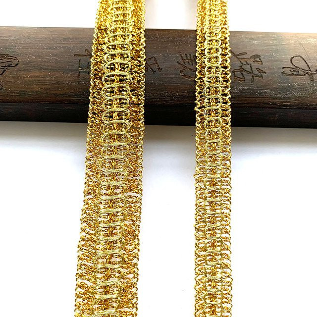Goldene Spitzenbänder für DIY Handarbeiten und Stoffdekorationen, 5 m pro Packung - Bild 1