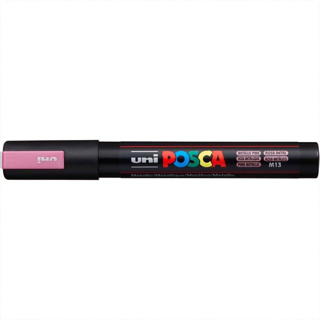 uni POSCA-Marker PC-5M Permanent Marker mit Pigmentfarbe in Pink-Metallic, Strichbreite 1,8-2,5 mm - Bild 1
