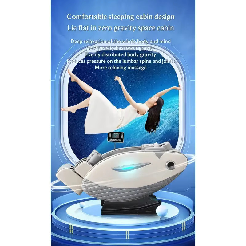 FULANG 4D Ganzkörper-Entspannungsmassagestuhl mit SL-Track, Zero Gravity, Shiatsu-Funktion, Bluetooth-Lautsprecher und KI-Steuerung, Farbe: Schwarz - Bild 3