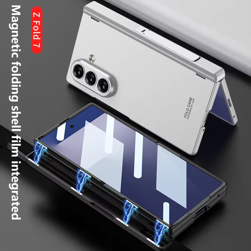 Robuste magnetische Business-Handyhülle mit Rebound-Scharnier für Samsung Galaxy Z Fold 7 in Schwarz und Grün - Bild 3