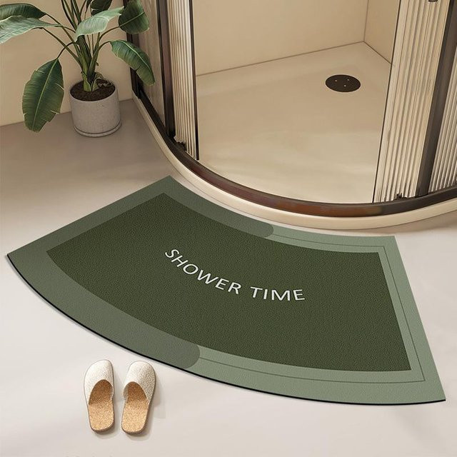 Fächerförmige Badezimmer-Fußmatte von Yiran Furniture, stark saugfähig und rutschfest, B/B: 45 x 100 cm - Bild 1