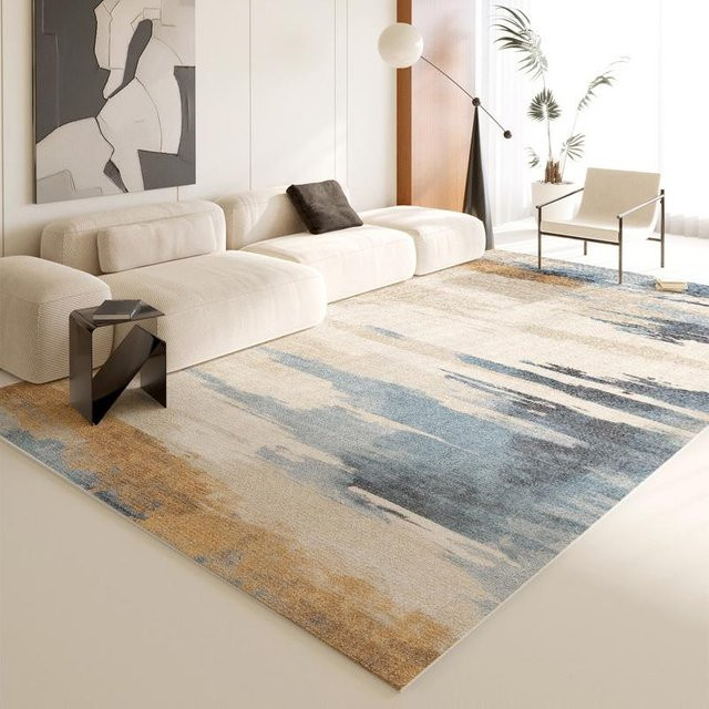 Moderner geometrischer Teppich in Multicolour, waschbar und rutschfest, B/T: 200 x 230 cm - Bild 1